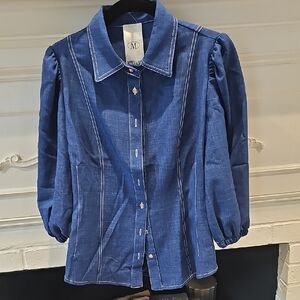 MILVA MI: Puffed Sleeve Button Down Shirt